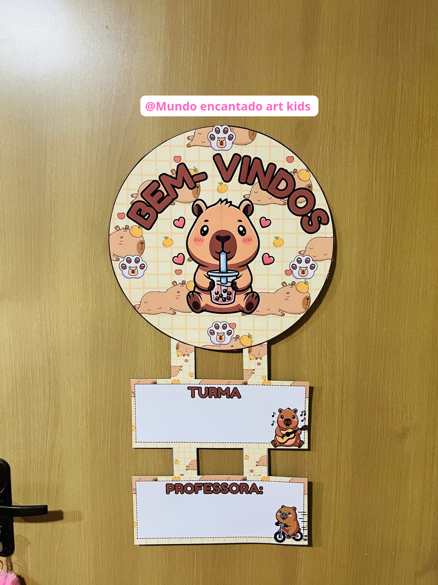 🐾 Painel Porta Bem-Vindos tema Capivara