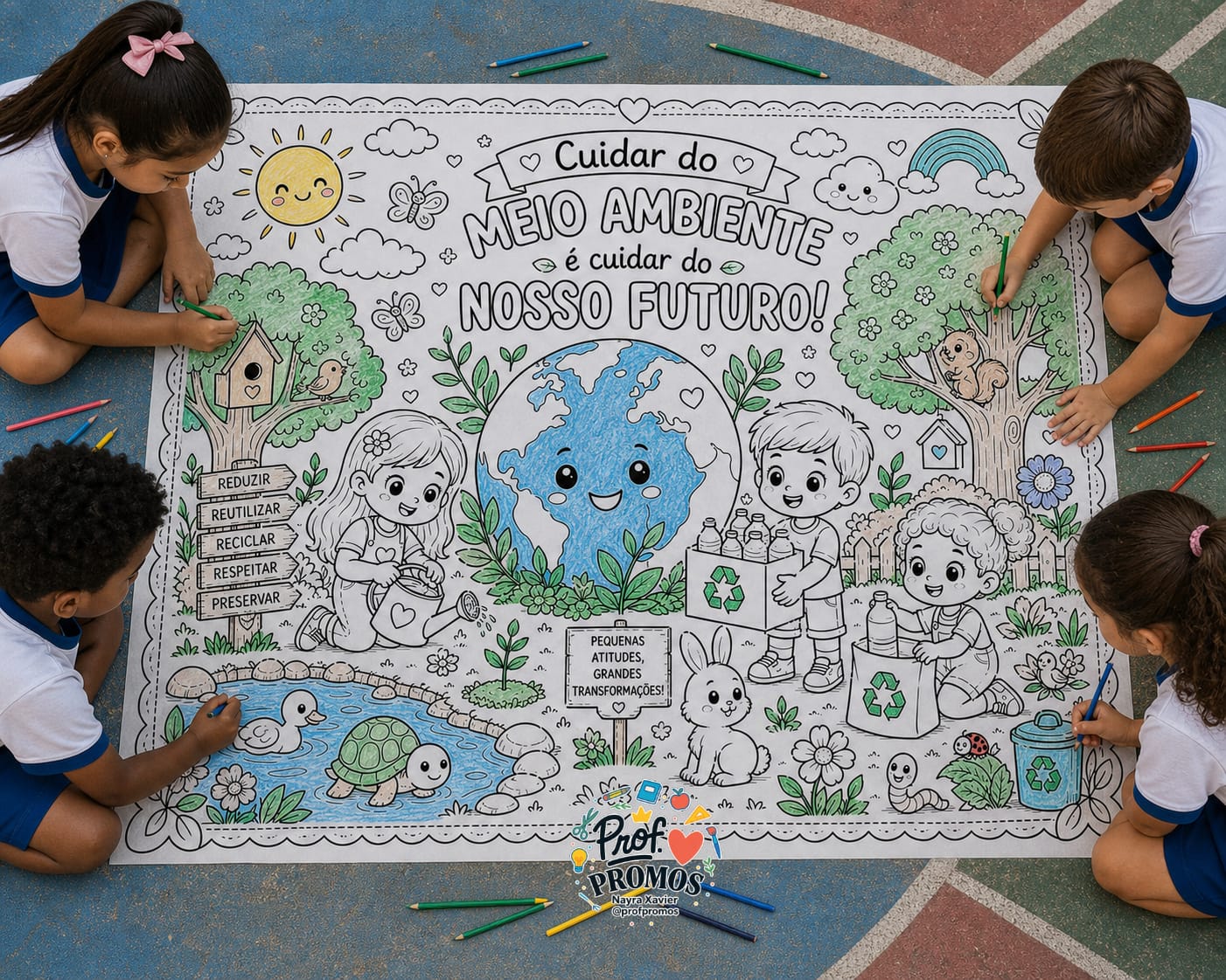 Pintura coletiva – Meio Ambiente 🌎🌿 - Prof Promos - Nayra Xavier ...