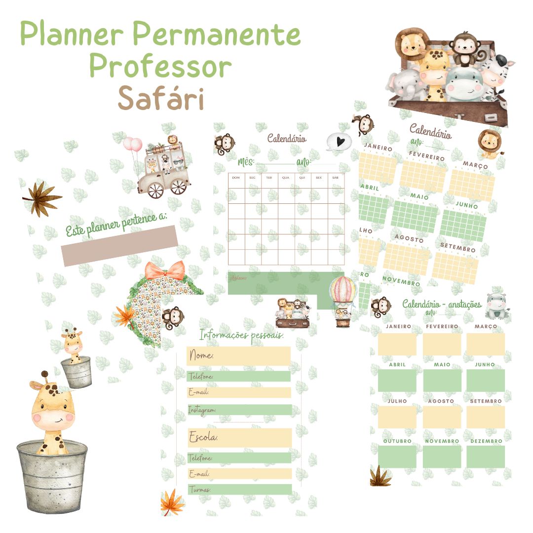 Planner Permanente Professor - Safári