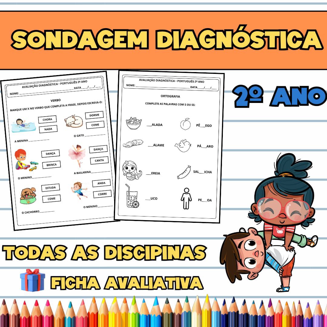 Avaliação de Sondagem Diagnóstica 2° Ano - EDUCA ARTE | Hotmart