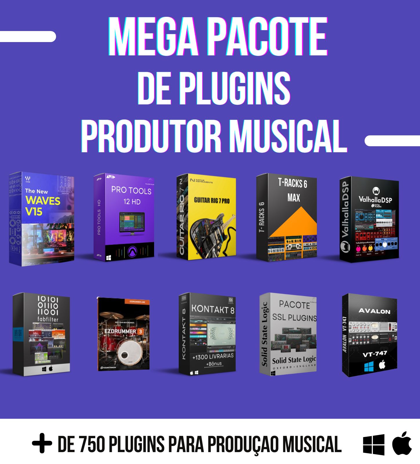 MEGA PACK +D 1000 PLUGINS PRODUÇAO MUSICAL - PLUGINS BRASIL | Hotmart