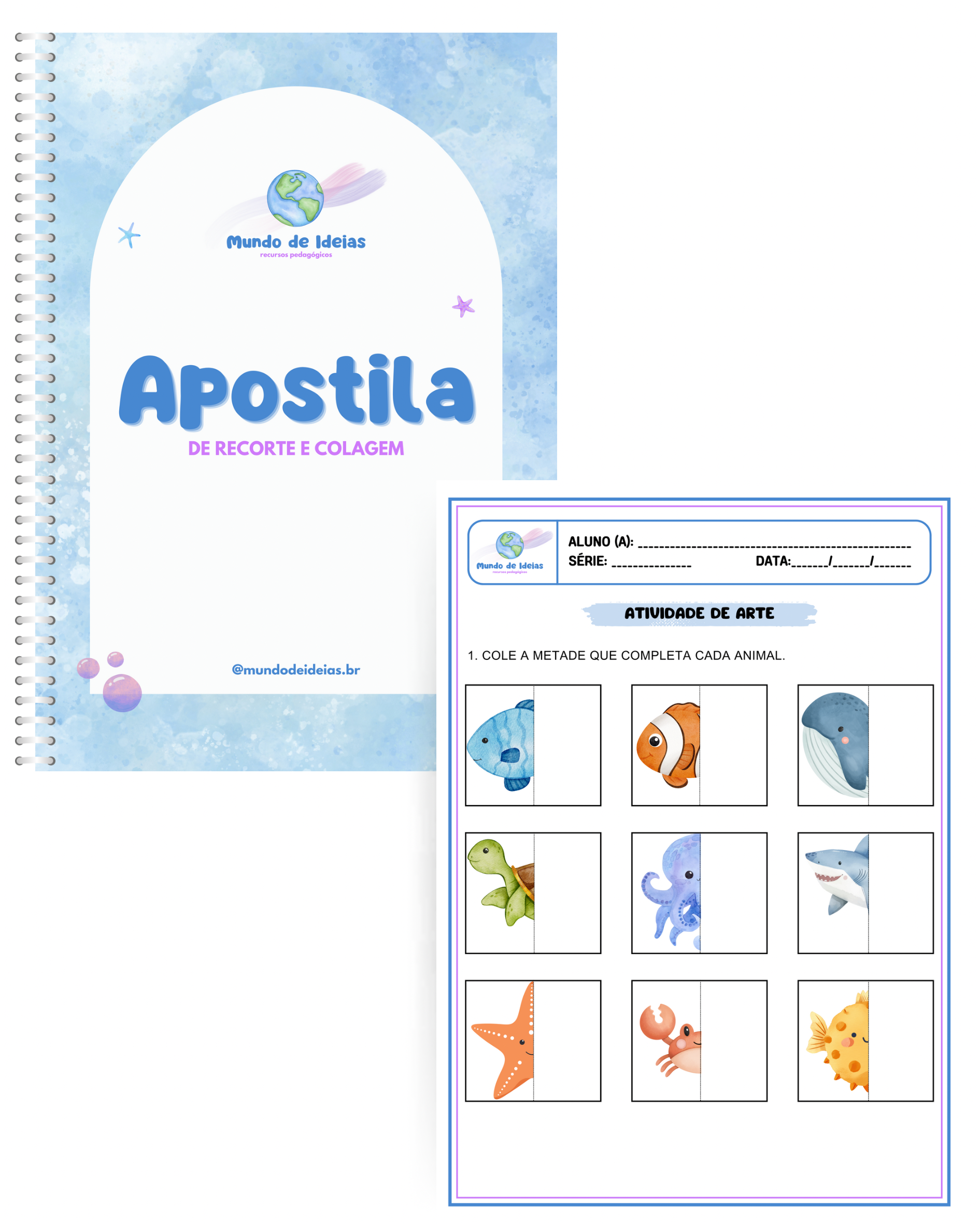 Apostila de Recorte e Colagem - 1º ano - Mundo de Ideias - Recursos...