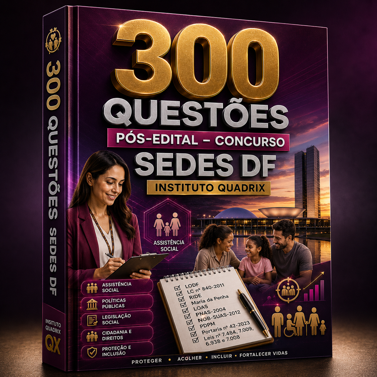 300 Questões Pós-Edital – Concurso Secretaria de Estado de Desenvolvimento Social do Distrito Federal (SEDES-DF) 2026 – Banca: Instituto Quadrix – (Resolução CNAS nº 269/2006: NOB-RH-SUAS e Resolução CNAS nº 109/2009)