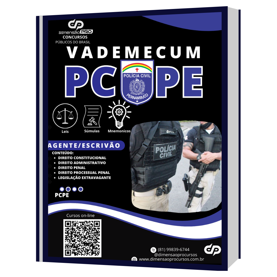 VADEMECUM para o Concurso da PCPE - Cargo de Agente/Escrivão (PCPE) 