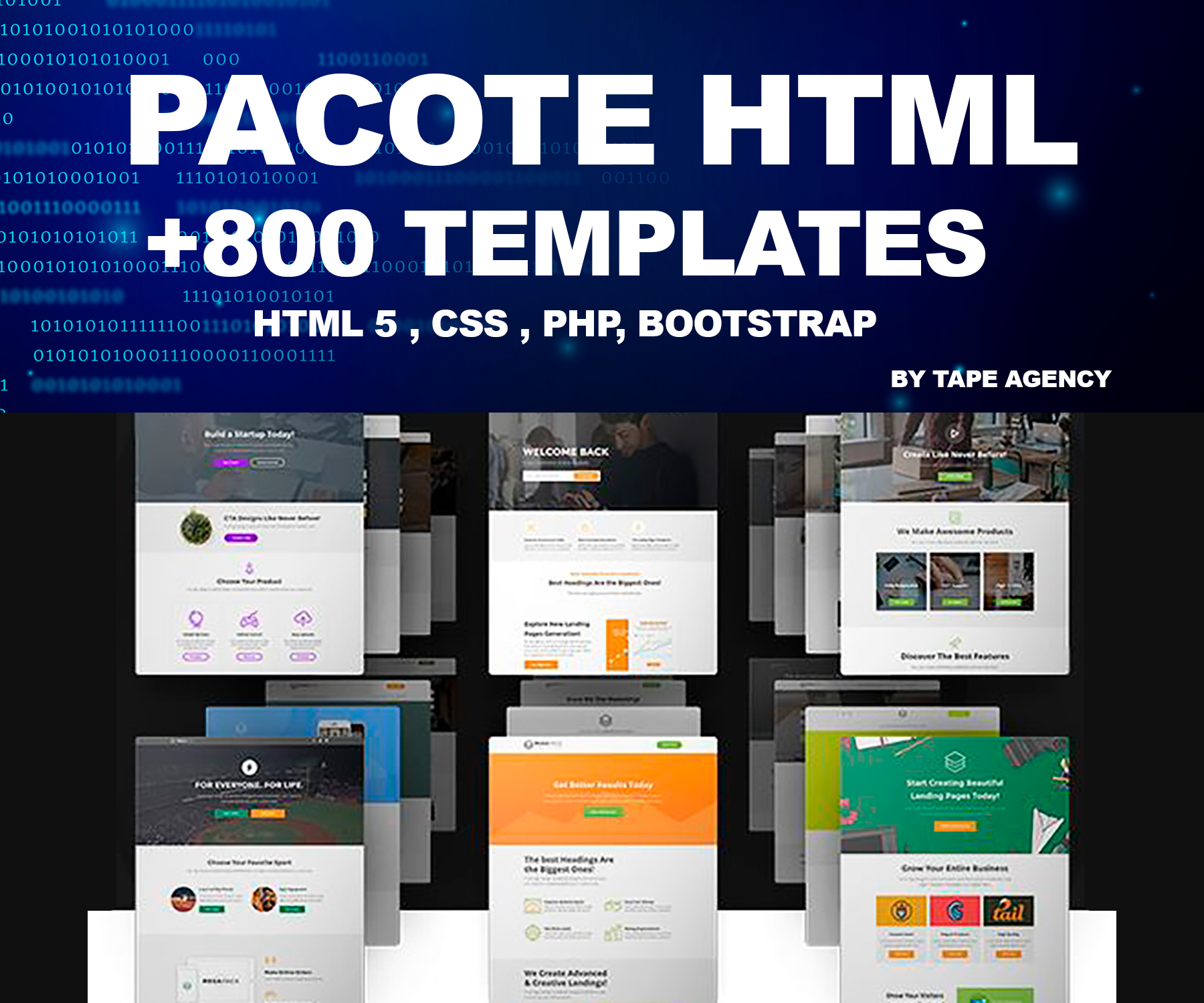 Pacote com + 800 templates HTML, css, boostrap
