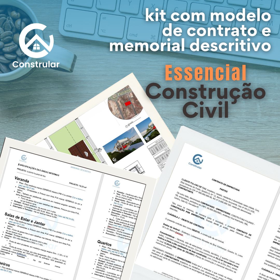 Kit com modelo memorial descritivo RESIDENCIAL, modelo de contrato ...