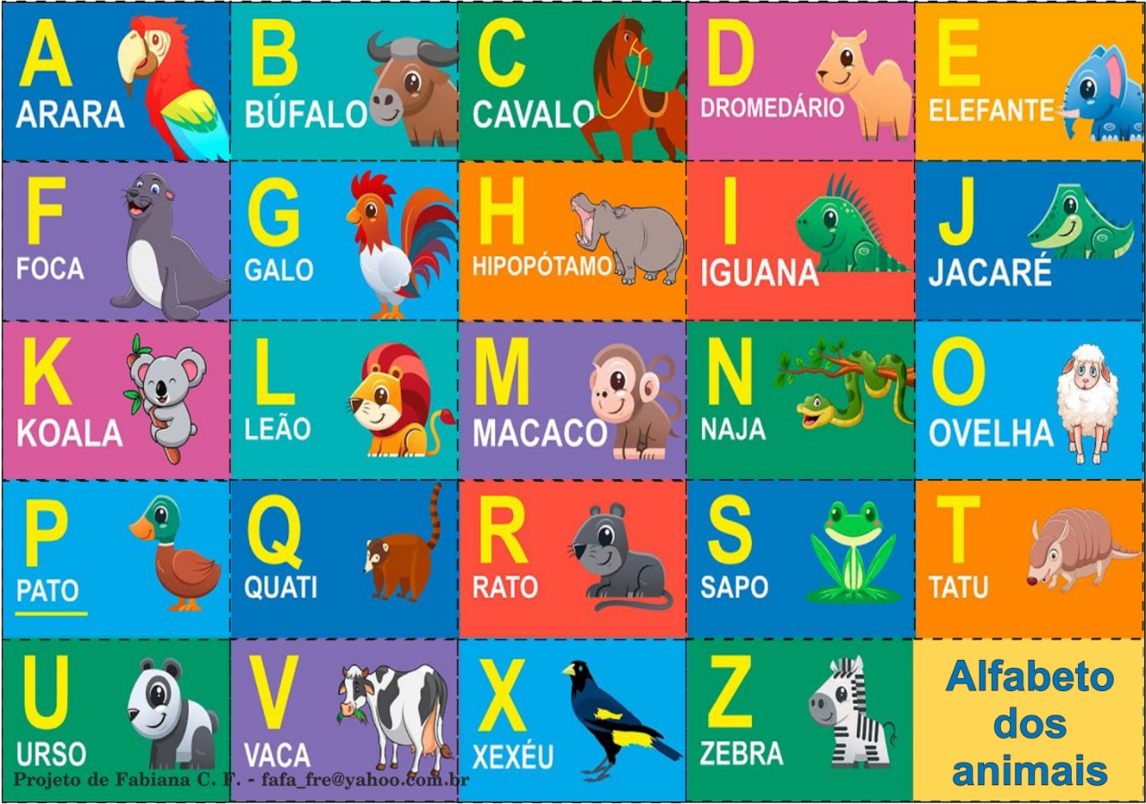 Quebra-cabeças Alfabeto dos Animais 25 peças - Fabiana Cornel Freit...