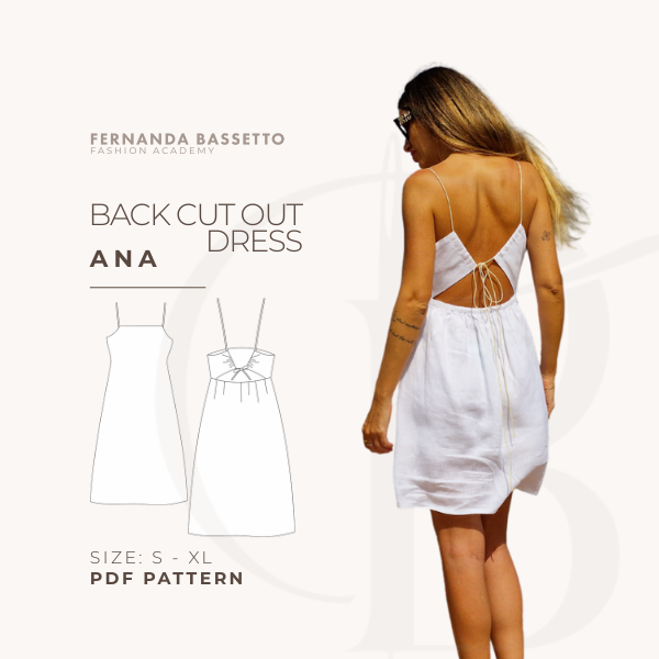 BACK CUT OUT DRESS - ANA - pdf pattern - sewing tutorial - make you...