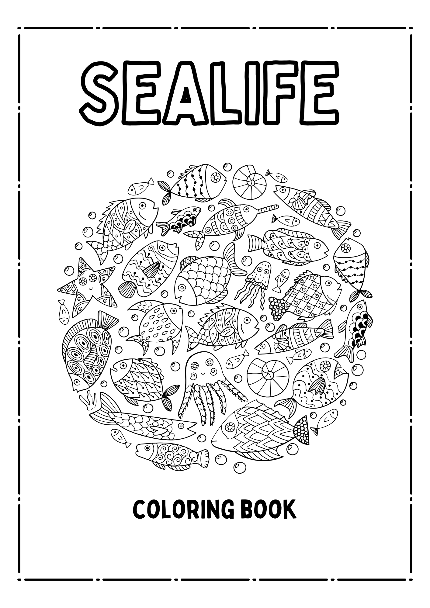 Sea Life Alphabet Coloring Book for Kids