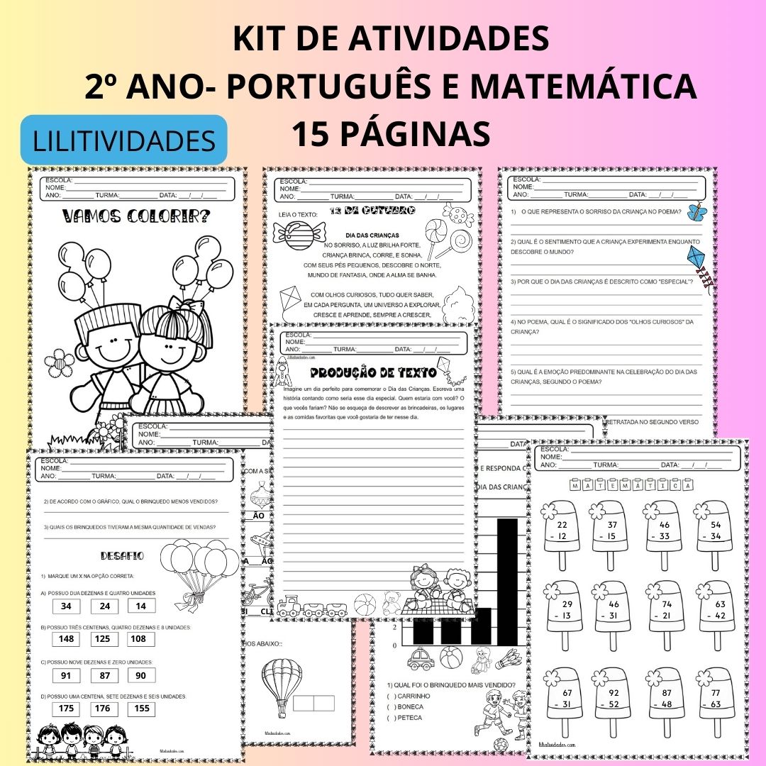 KIT DE ATIVIDADES - DIA DAS CRIANÇAS - Eliane Teresa Porto | Hotmart
