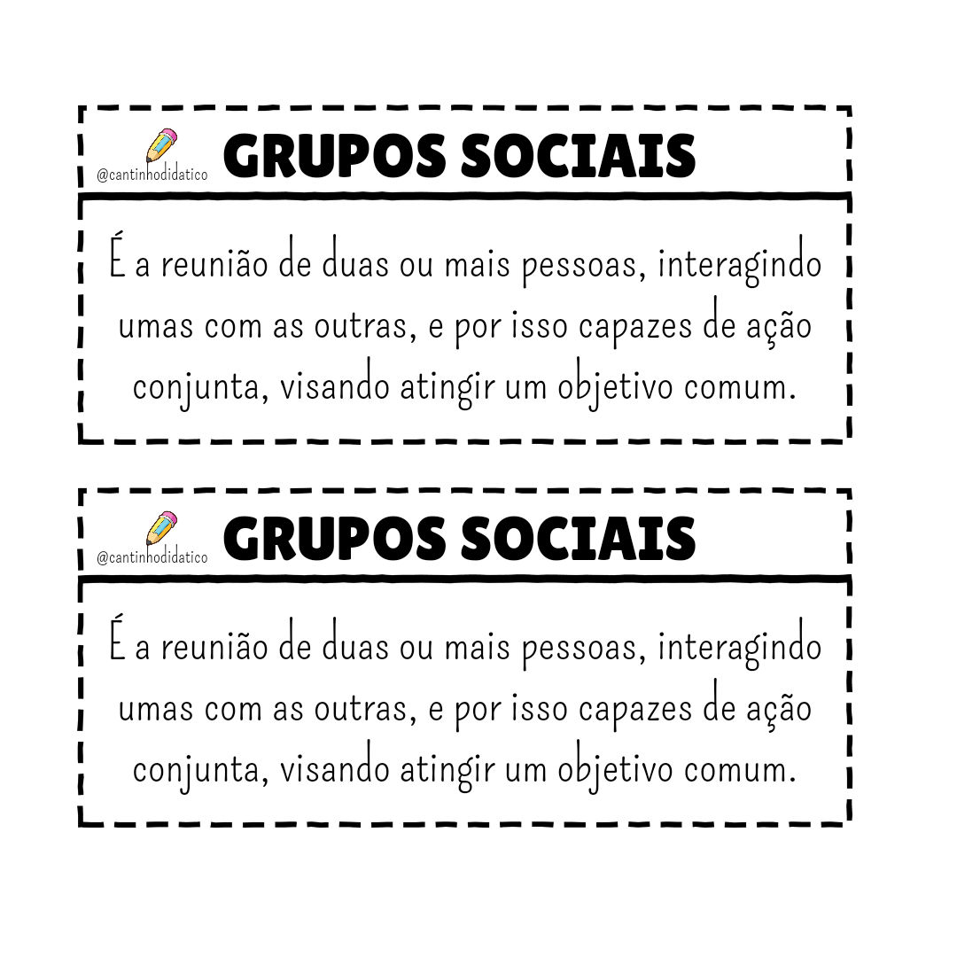 Atividade - Grupos sociais - Cantinho Didático | Hotmart