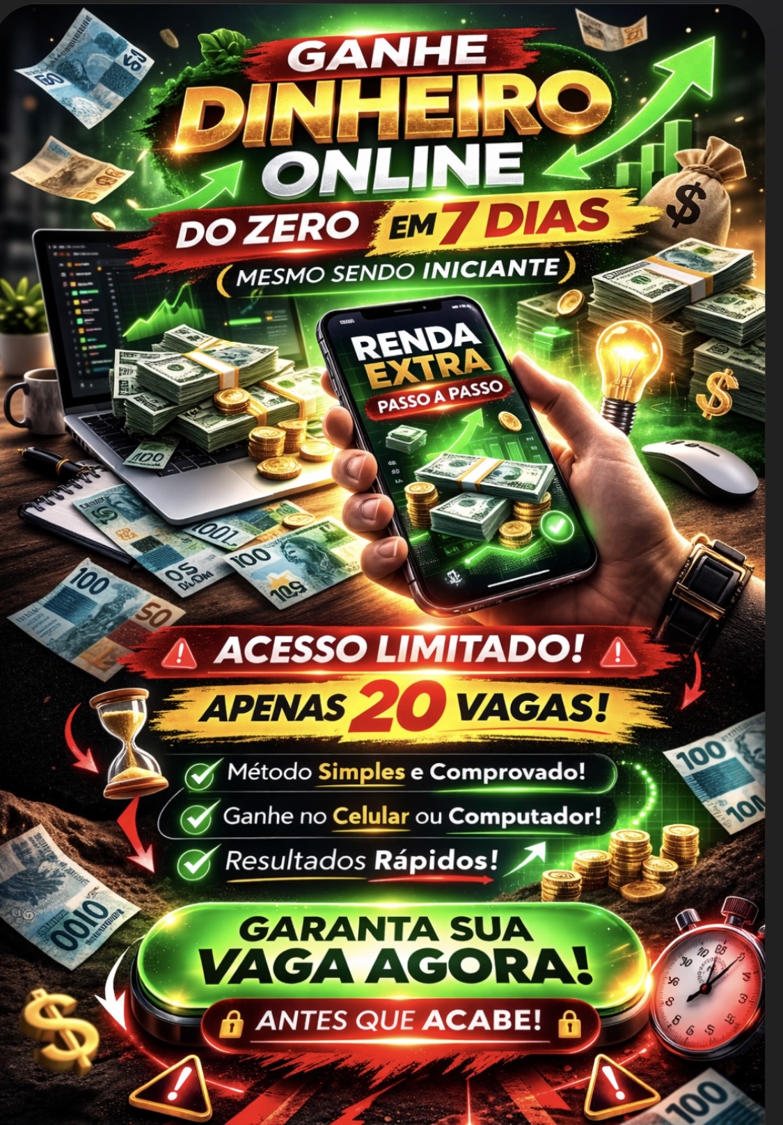 Renda Extra Online: Do Zero ao Primeiro Dinheiro em 7 Dias (Mesmo S...