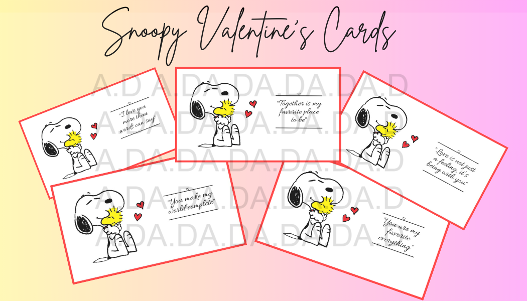 Cartas Bonitas Temática Snoopy para San Valentín y Aniversario Desc...