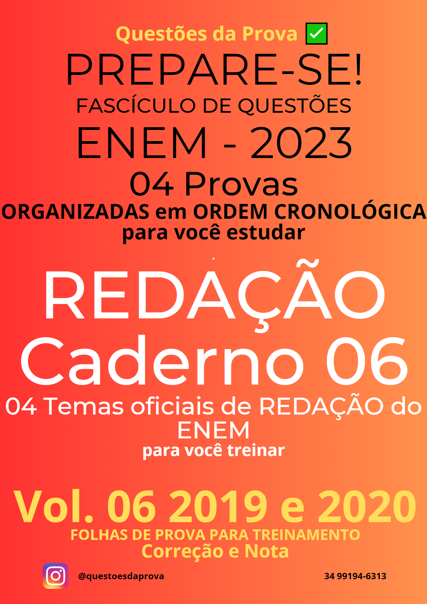 Caderno de redação 06 - Provas do ENEM para treinamento.