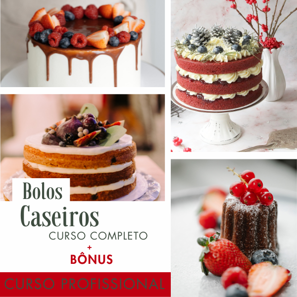 Imagem de capa para o Curso online BOLOS CASEIROS - CURSO COMPLETO + BÔNUS 