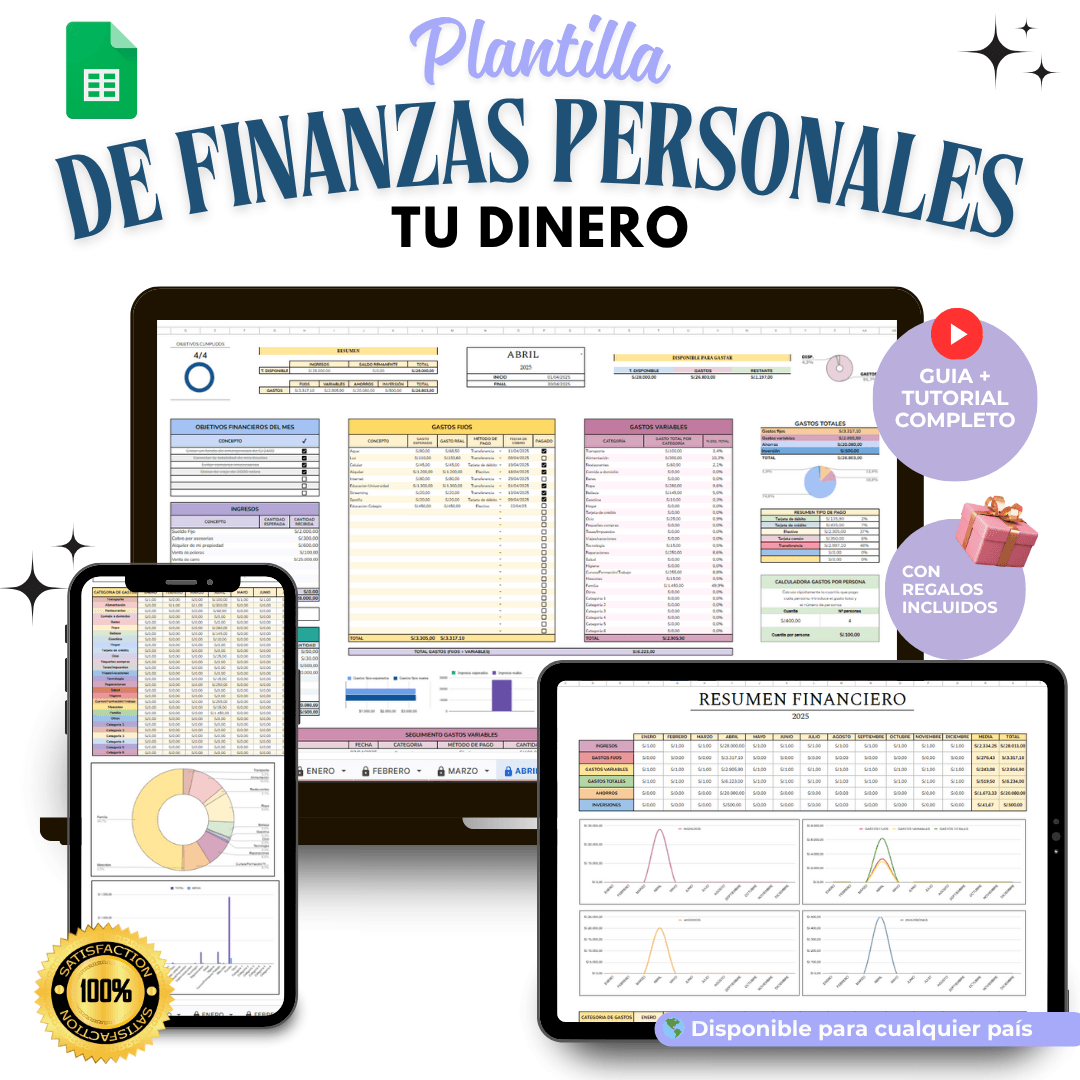 Plantilla de Finanzas Personales: Organiza tu dinero y toma el cont...