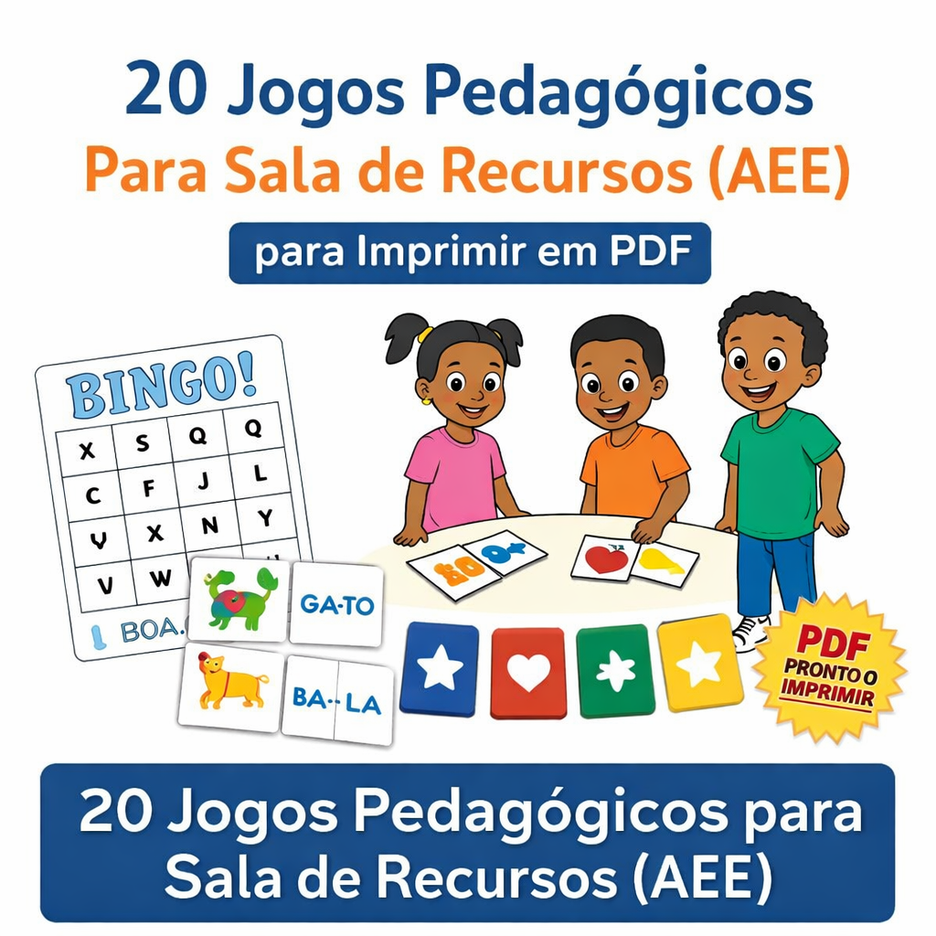 20 Jogos Pedagógicos para Sala de Recursos (AEE) para Imprimir em P...