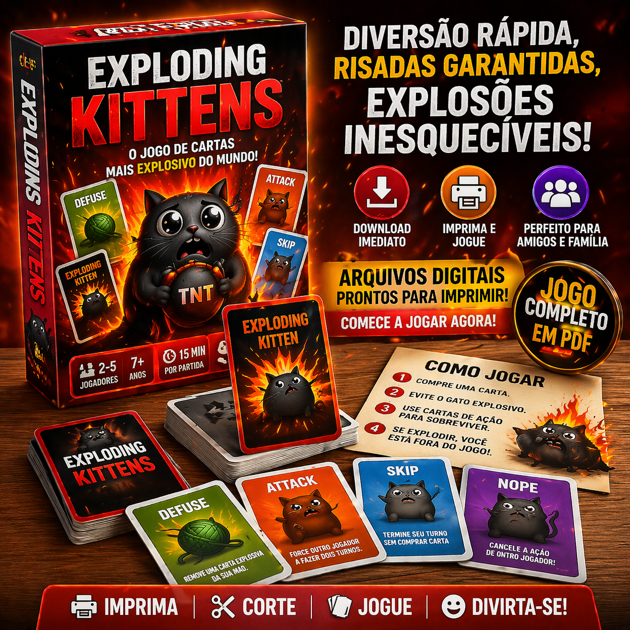 Exploding Kittens Pdf Jogo Para Imprimir - Exploding Kittens - PDF - Pedro Augusto | Hot...