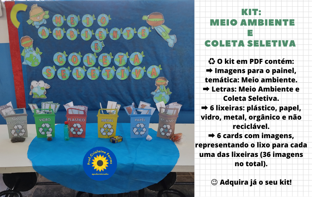Kit: Meio ambiente e Coleta seletiva - Crislaine Ferraz | Hotmart