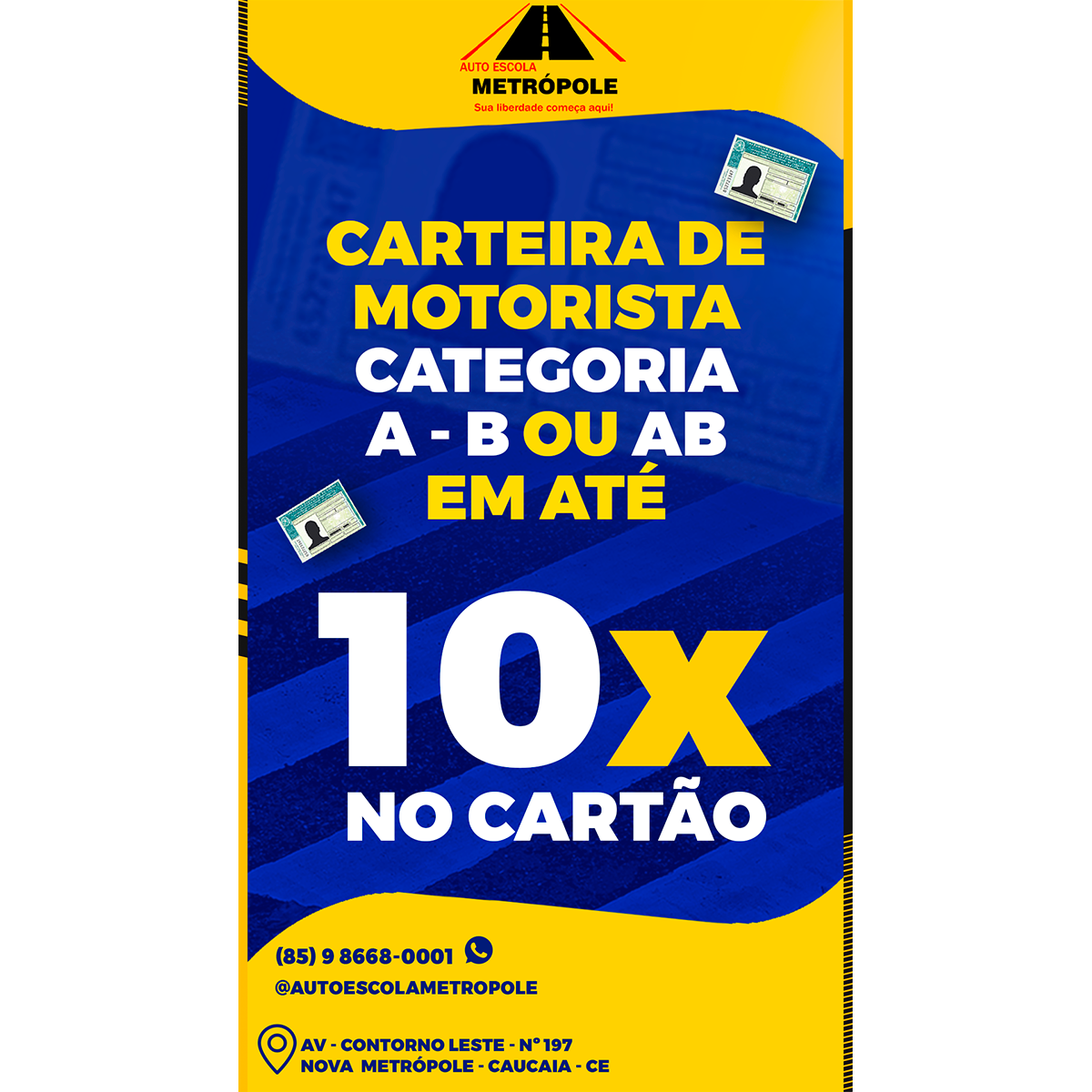ARTE EDITÁVEL - Carteira De Motorista Categoria A - B ou AB Em Até ...