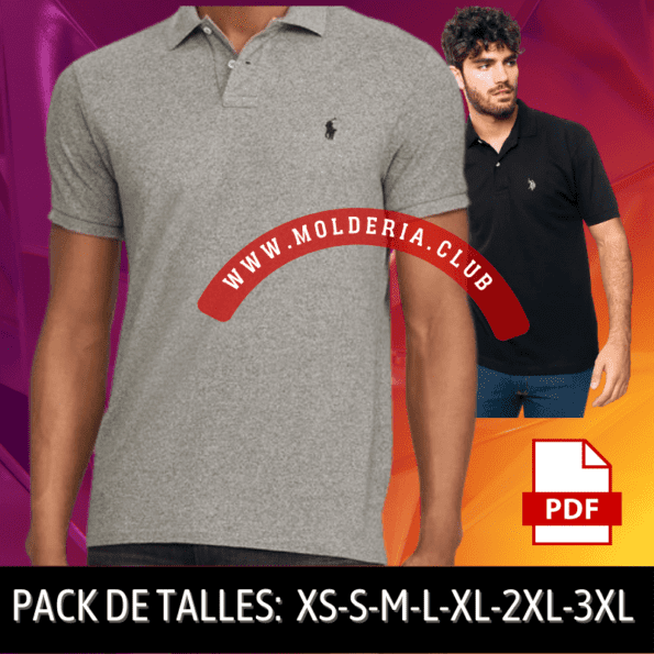 Patrón de Costura de Chomba Camisa Polo de Hombre
