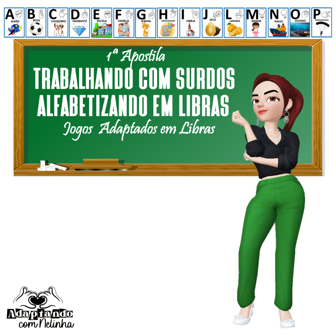 Imagem de capa para o Ebook 1ª Apostila:  TRABALHANDO COM SURDOS/ ALFABETIZANDO EM LIBRAS