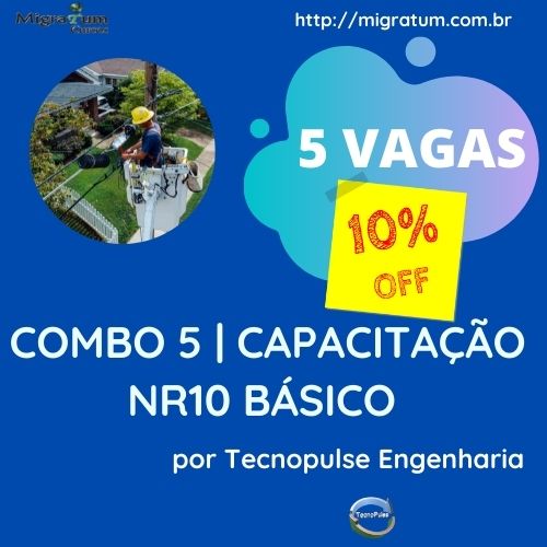 Imagem de capa para o Curso online COMBO 5 CAPACITAÇÃO | Curso de NR10 Básico