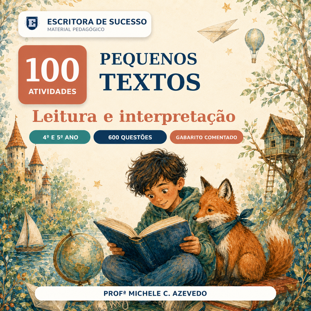 Capa do ebook 100 Pequenos Textos para Leitura e Interpretação do 4º e 5º ano