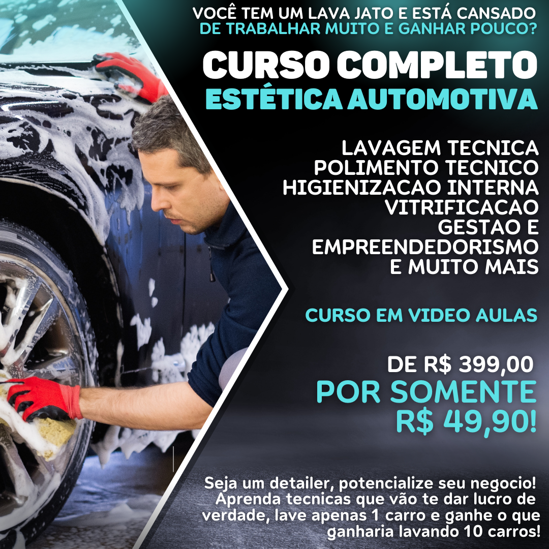 CURSO COMPLETO ESTÉTICA AUTOMOTIVA - Media Tech Brasil | Hotmart