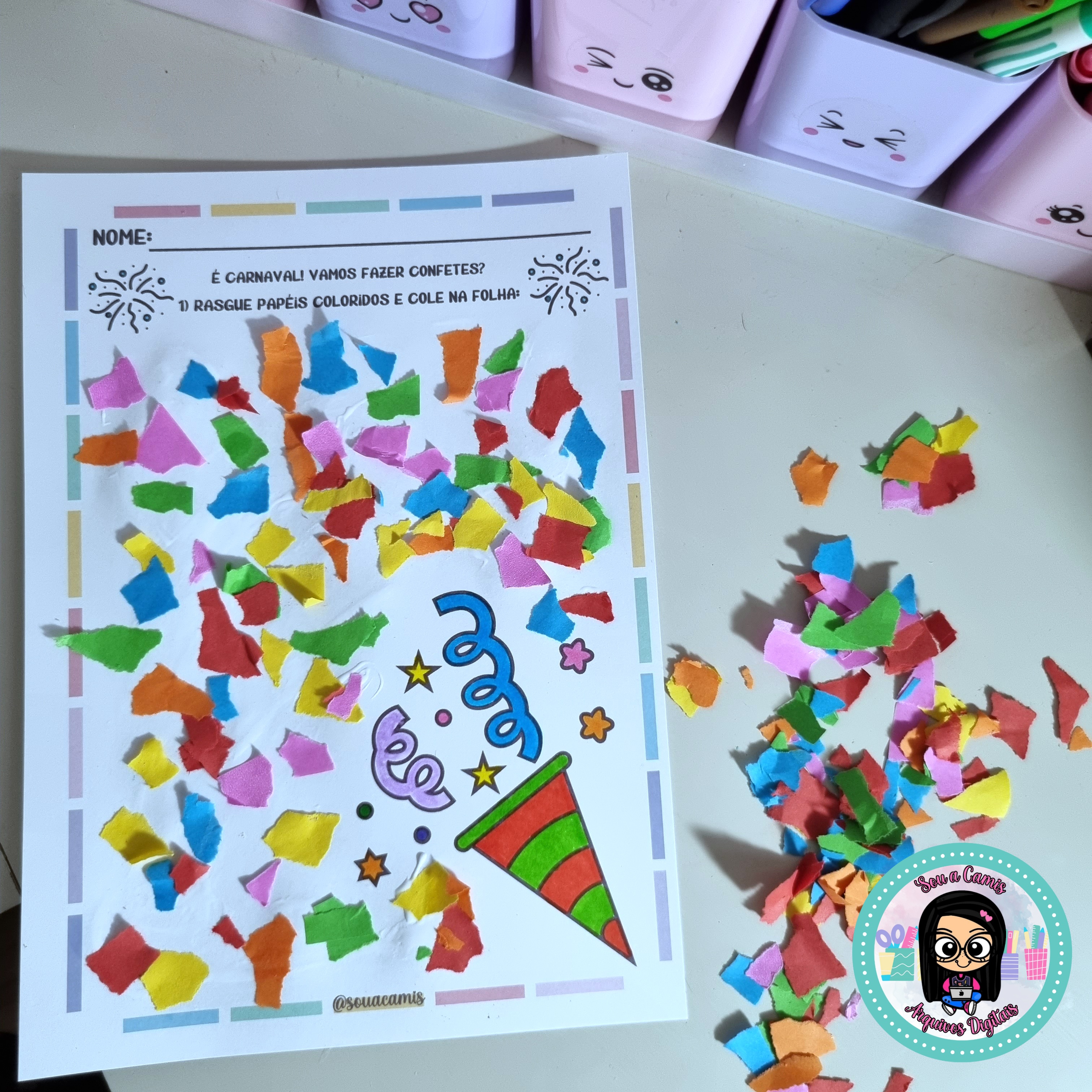 Imagem de capa para o Ebook Atividade - Confetes de Carnaval