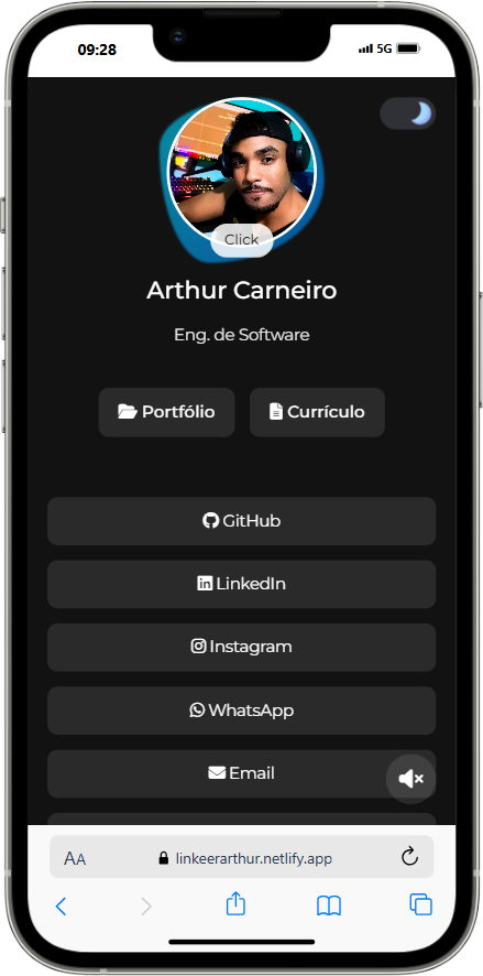 Template Linkree – Página Link na Bio Responsiva em HTML/CSS/JS