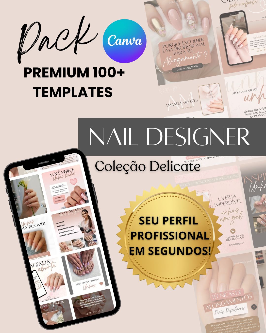 Pack Premium 100+ Templates Nail Designer