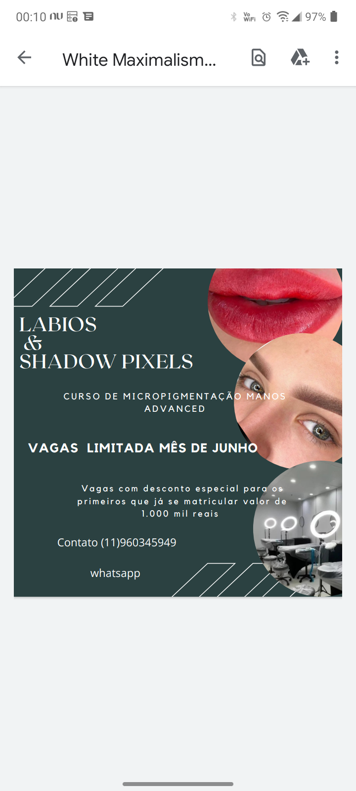Curso de Micropigmentação Nano advanced lábios & sobrancelhas