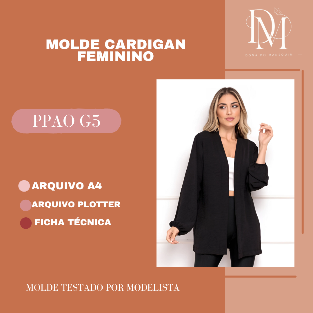 MOLDE CARDIGAN FEMININO