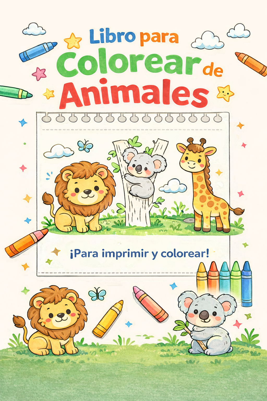 Libro para colorear de animales - Infantil (PDF) | Hotmart
