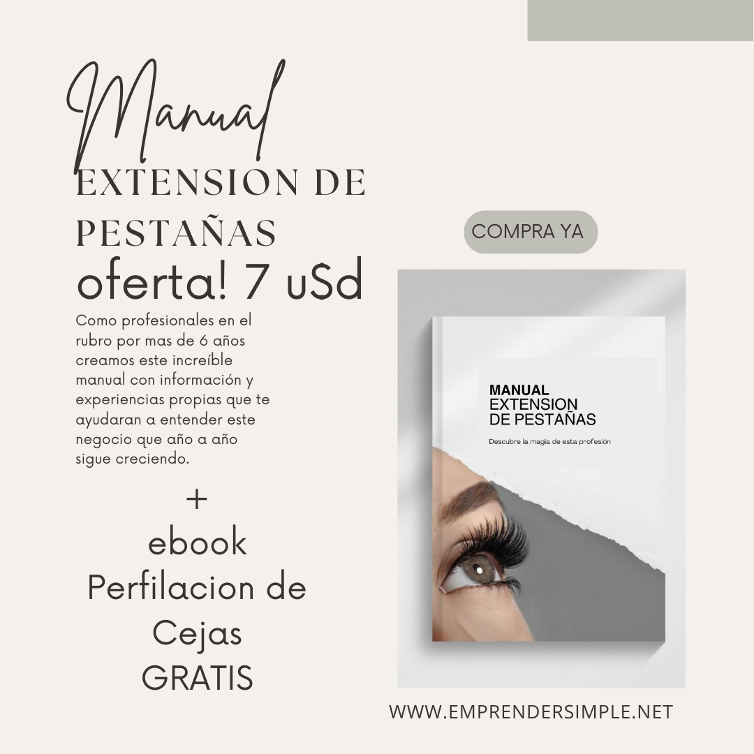 MANUAL COMPLETO DE EXTENSIONES DE PESTAÑA + BONUS LIBRO PERFILACION...
