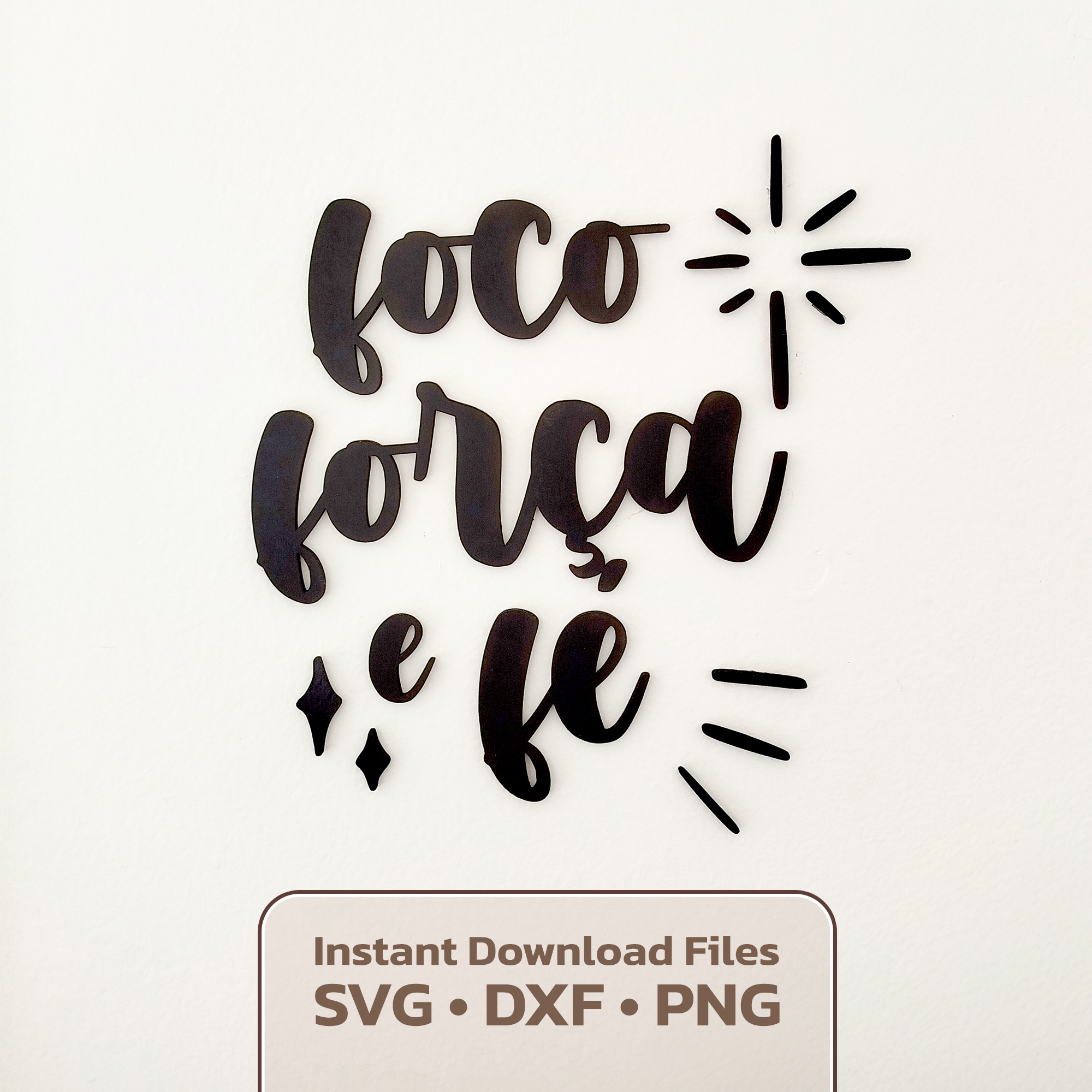 Foco Força e Fé – Arquivo de Corte Digital (SVG, DXF, PNG) - caroln...