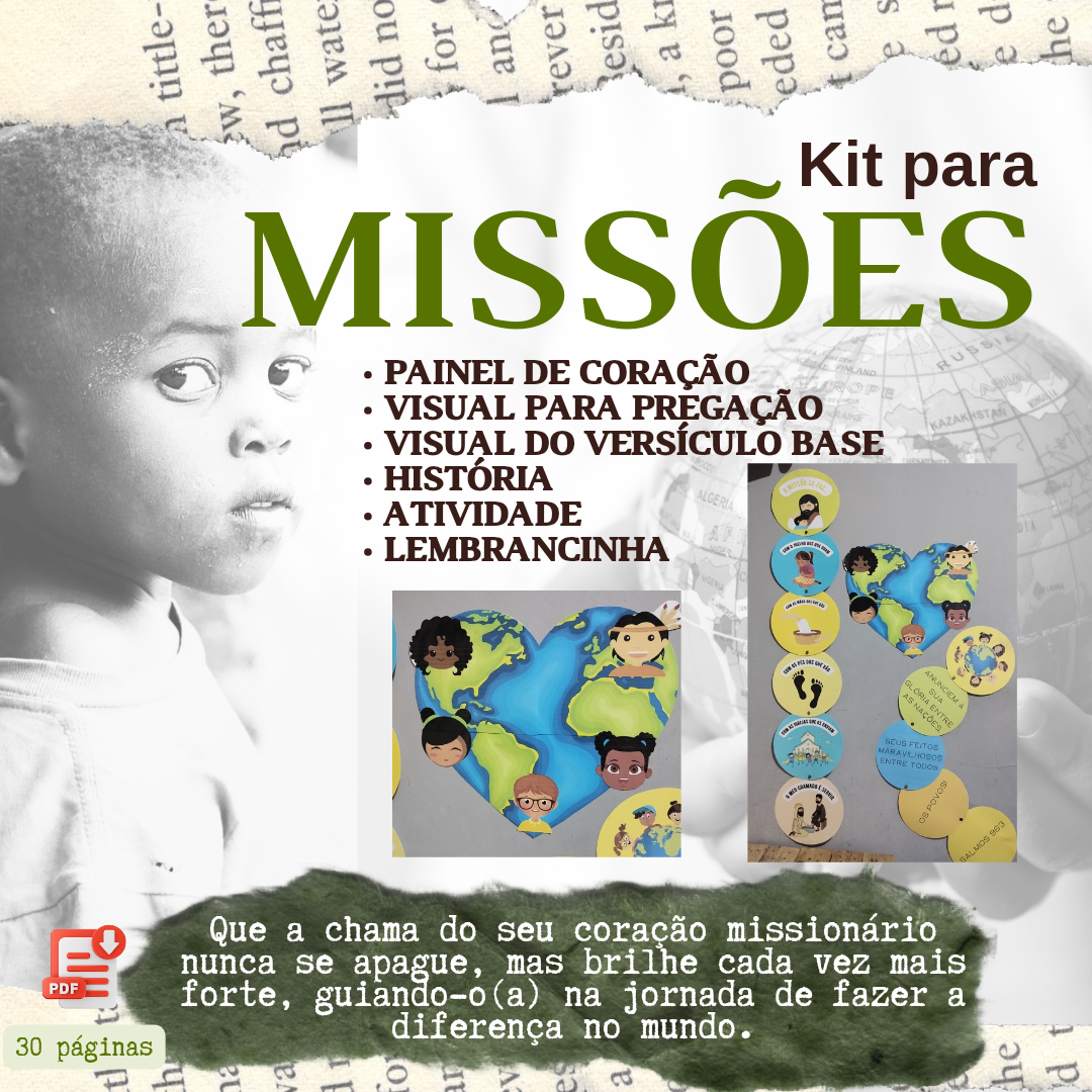 Imagem de capa para o Ebook MISSÕES PARA O MINISTÉRIO INFANTIL ❤️‍🔥