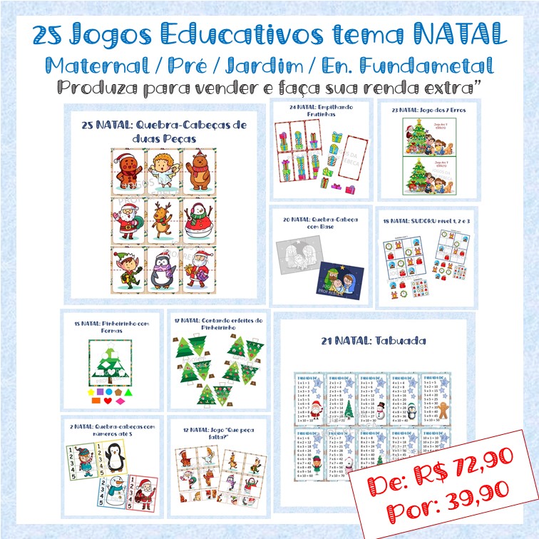 Kit de Jogos Educativos / Pedagógicos Natal