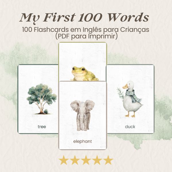 My First 100 Words – 100 Flashcards em Inglês para Crianças (PDF pa...