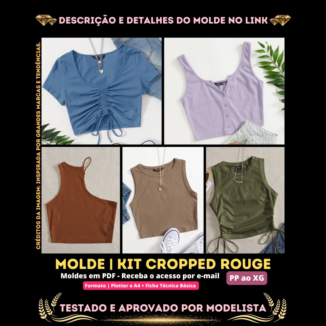 Imagem de capa para o Curso online [Molde em PDF] - Kit Cropped Rouge (5) ID 2700696 [PP ao XG]✨