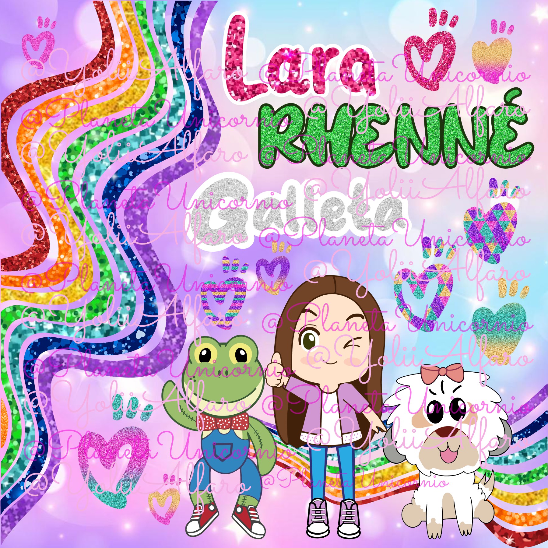 La Rana Rhenne Lara Campos y rana Rhenne. Incluye tipografía. - Yolii Alfaro | Hot...