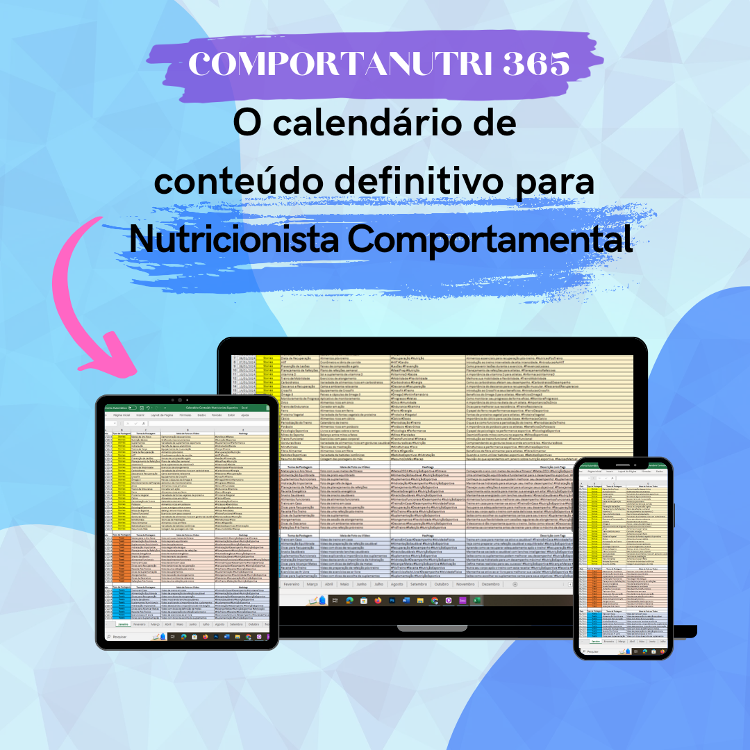 ComportaNutri 365: Calendário de Conteúdo para Nutricionistas Comportamental