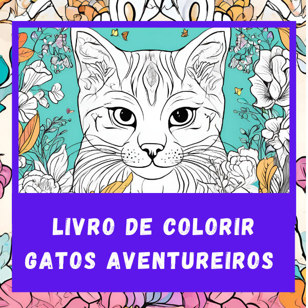 Livro de colorir Gatos Aventureiros - Pixel Projetos Digitais | Hot...
