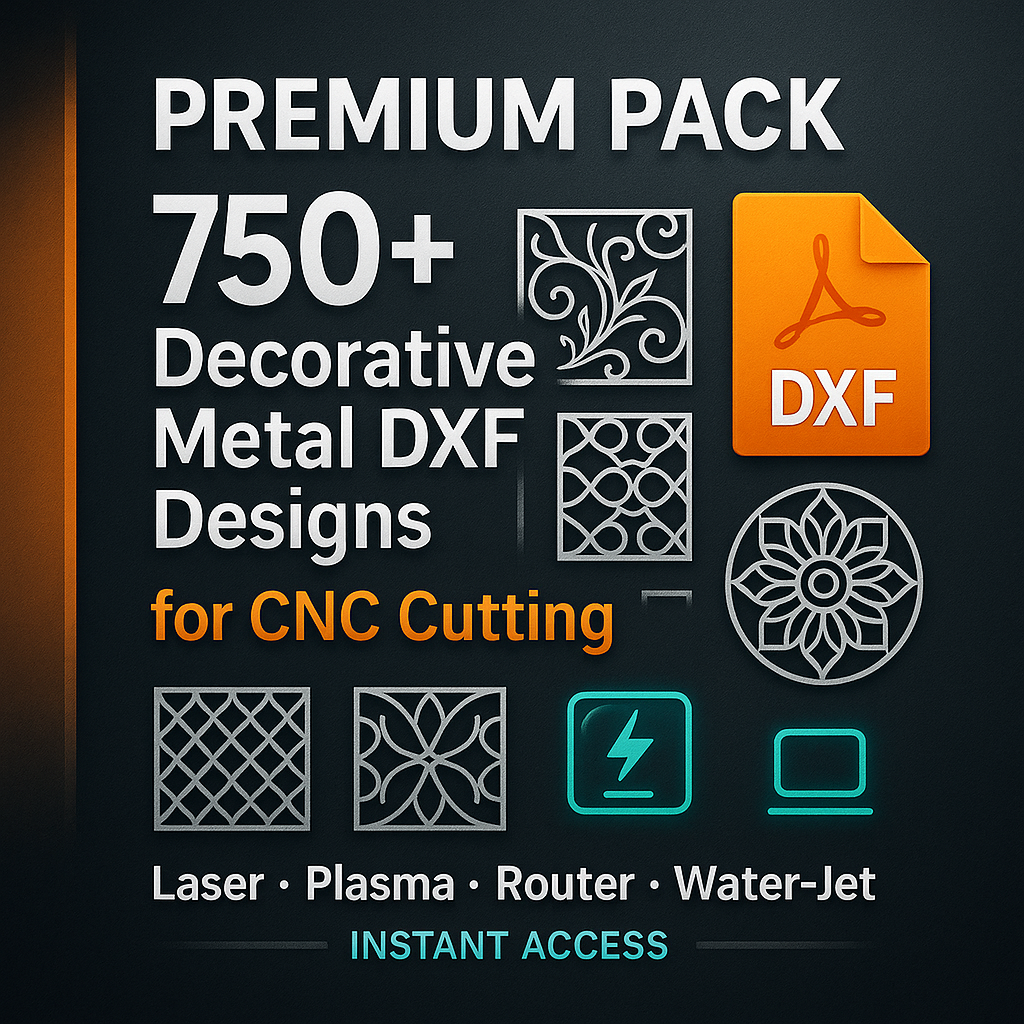 Dxf Design Library Premium Pack — 750+ Decorative Metal DXF Designs for CNC Cutting