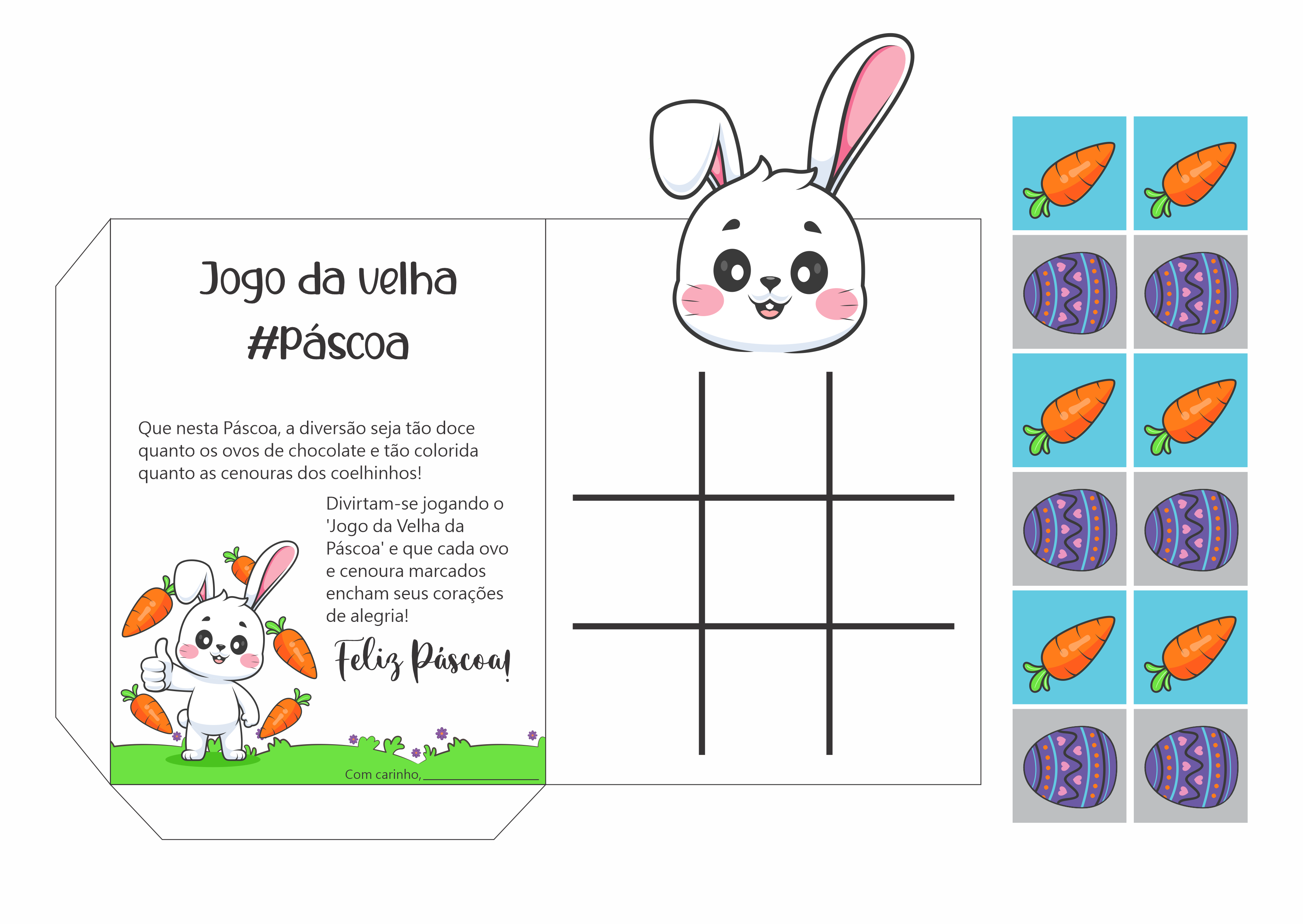 Arquivo digital - Jogo da Velha e Bingo de Páscoa para imprimir.