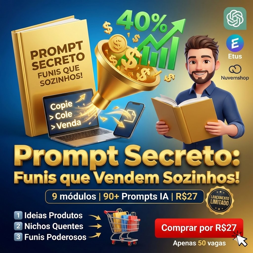 Funis Vermes 9 Módulos de Prompts IA para Lançar Produtos e Funis que Vendem Soz...
