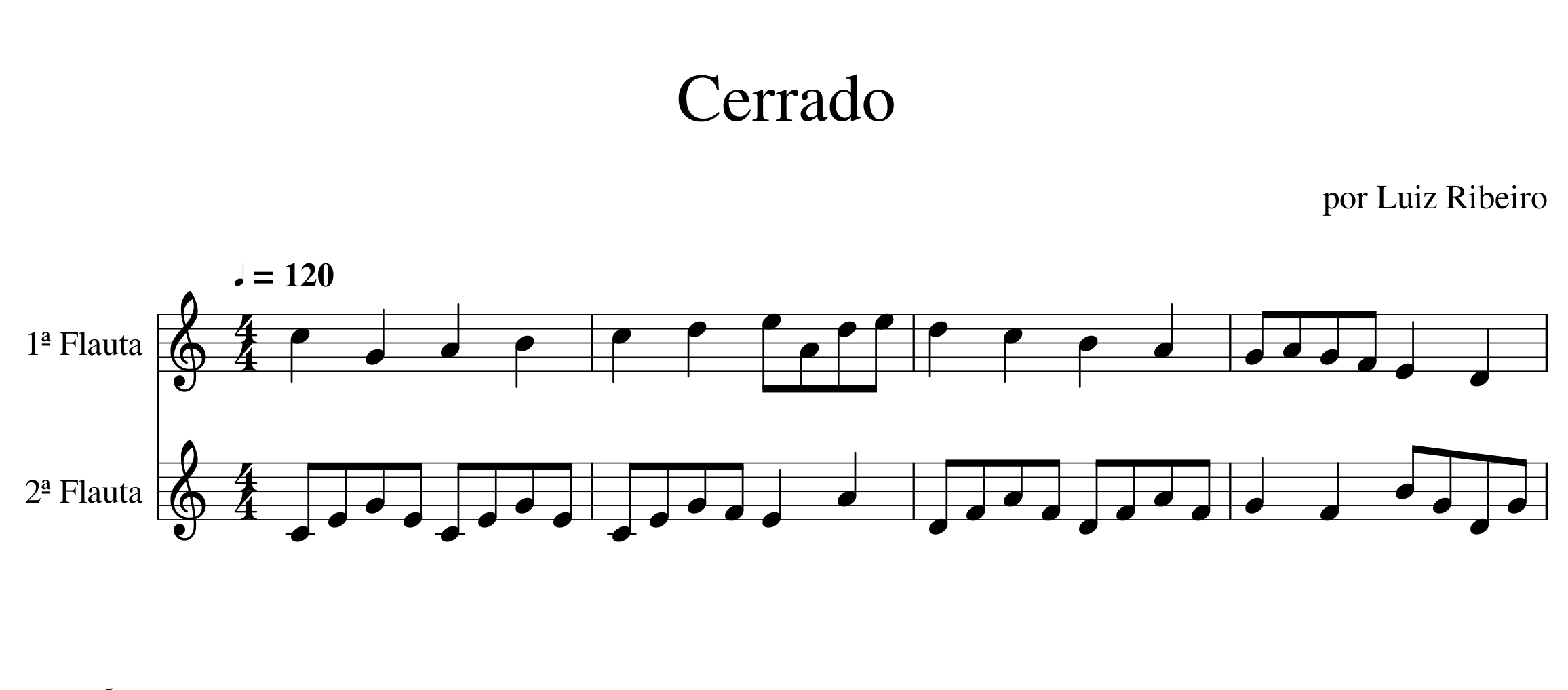 Partitura de dueto para Flautas LUIZ RIBEIRO Hotmart