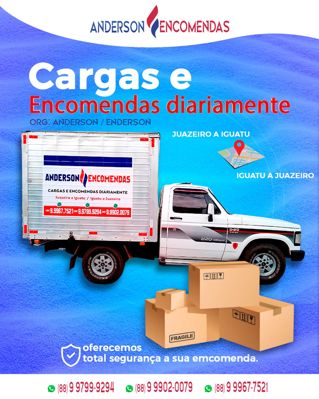 ARTE EDITÁVEL - Cargas e encomendas diárias - (PHOTOSHOP)psd - Hugo...