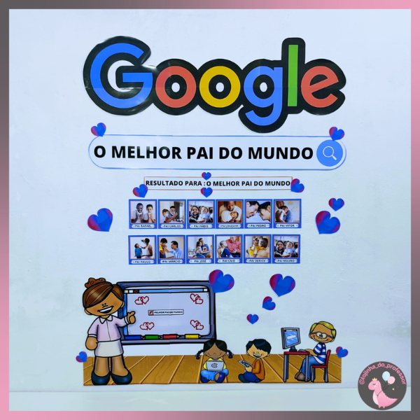 Painel decorativo para o Dia dos Pais, com design alegre e cores vibrantes.